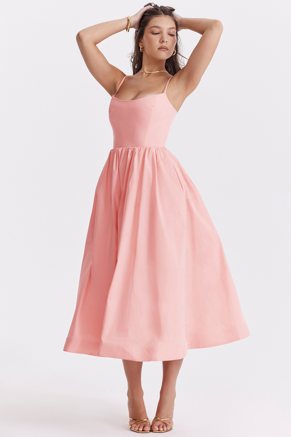 Estrella - Vestido midi de verano elegante con estilo corsé