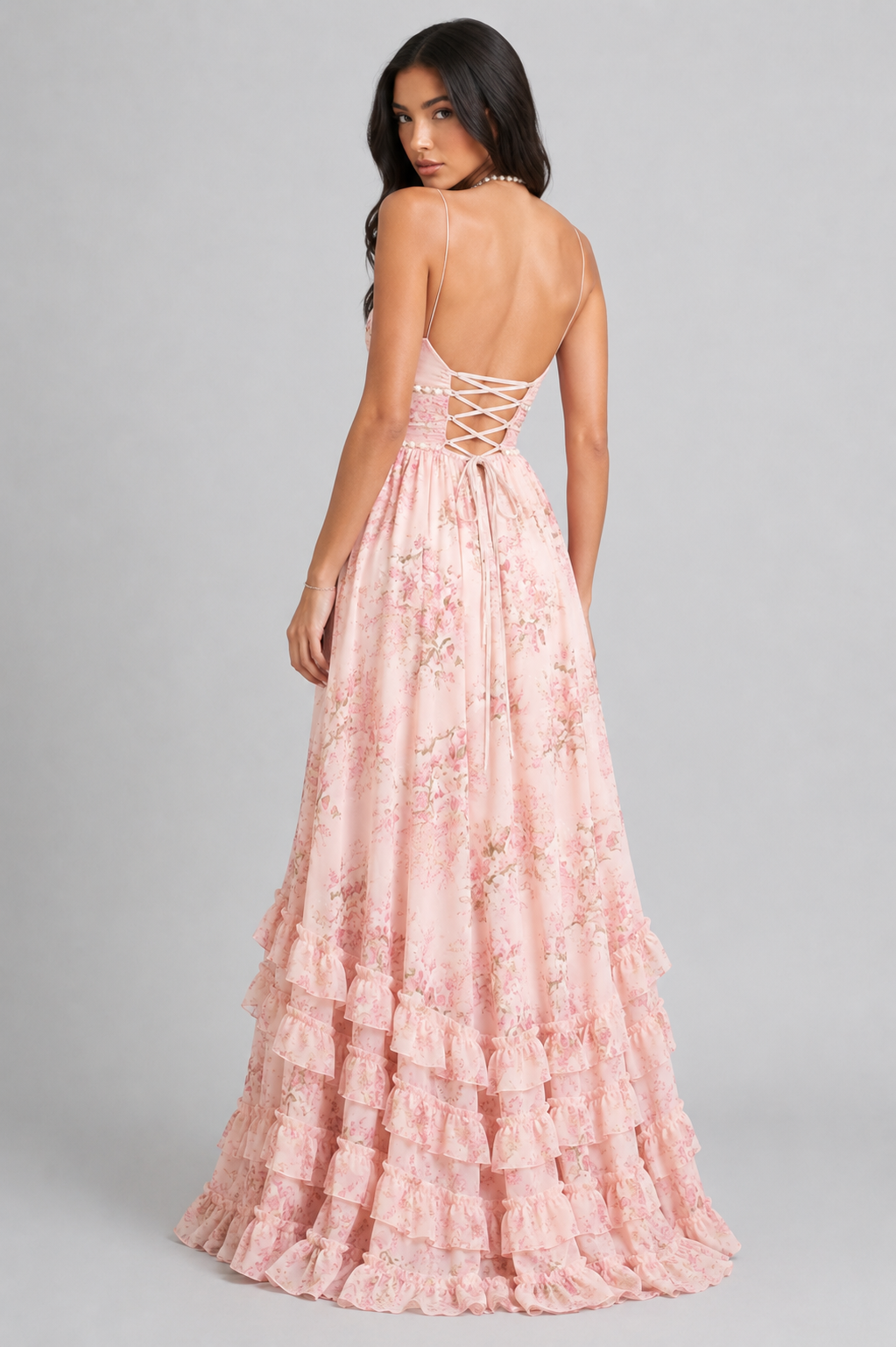 Carla - Vestido maxi elegante de estilo floral vintage