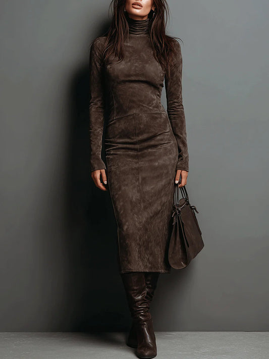 Linn - Vestido midi de ante