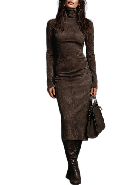 Linn - Vestido midi de ante