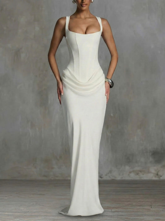 Lía - Vestido maxi de escote cuadrado