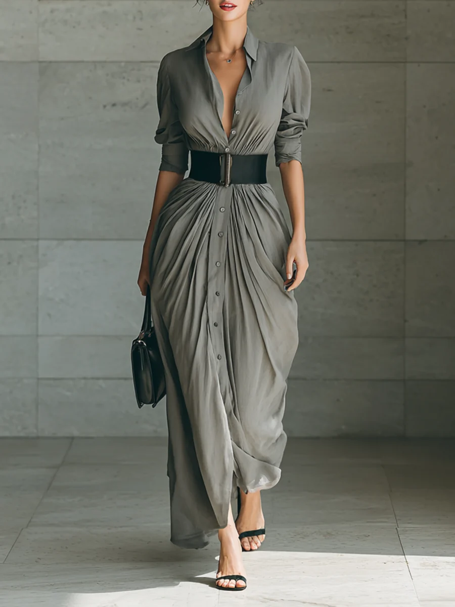 Zaira | Vestido largo plisado