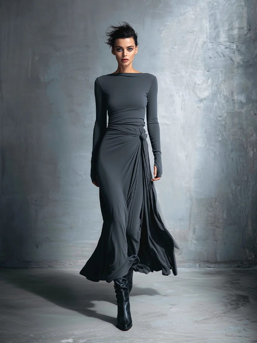 Naiara | Vestido largo con lazo lateral