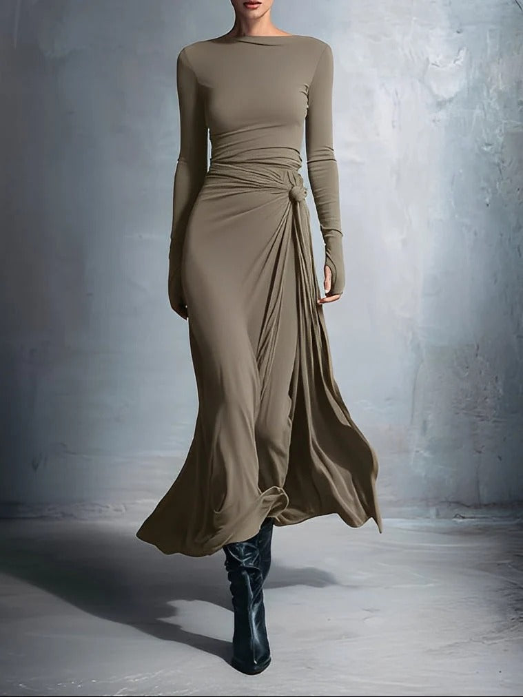 Naiara | Vestido largo con lazo lateral