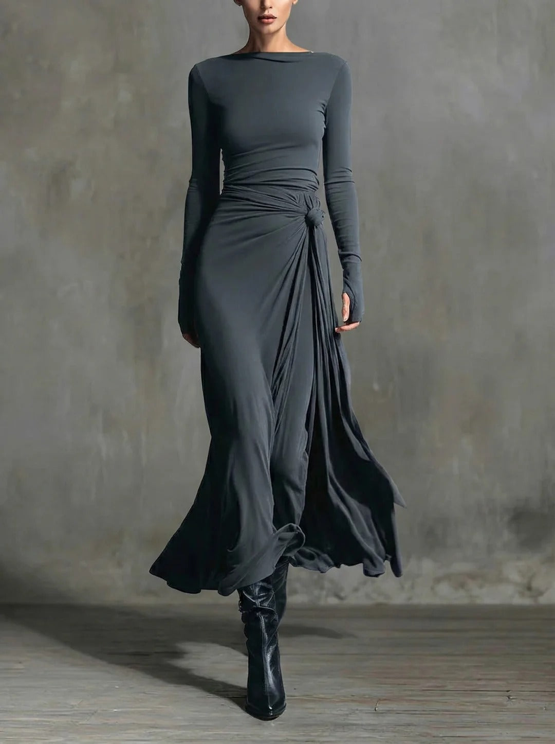 Naiara | Vestido largo con lazo lateral