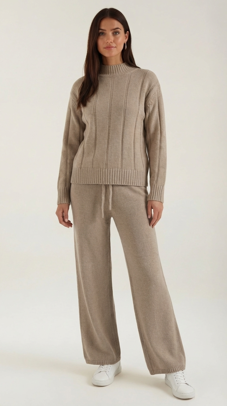 Conjunto Eleanor de jersey de punto y pantalones holgados