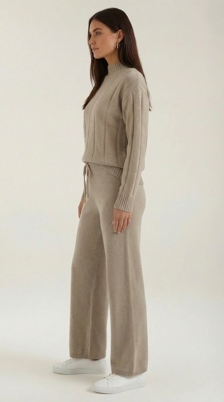 Conjunto Eleanor de jersey de punto y pantalones holgados