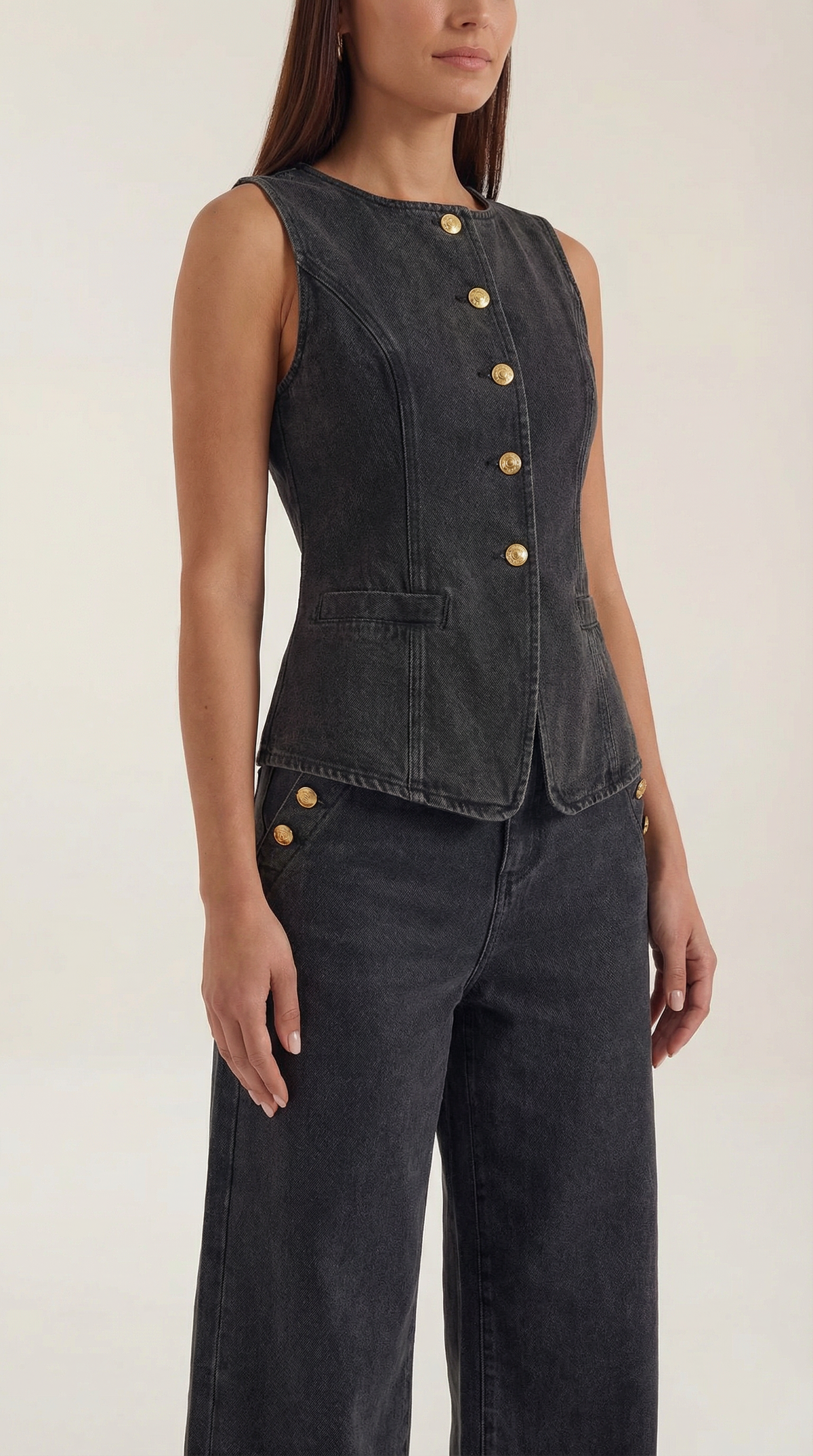 Conjunto Rhonda de algodón y denim