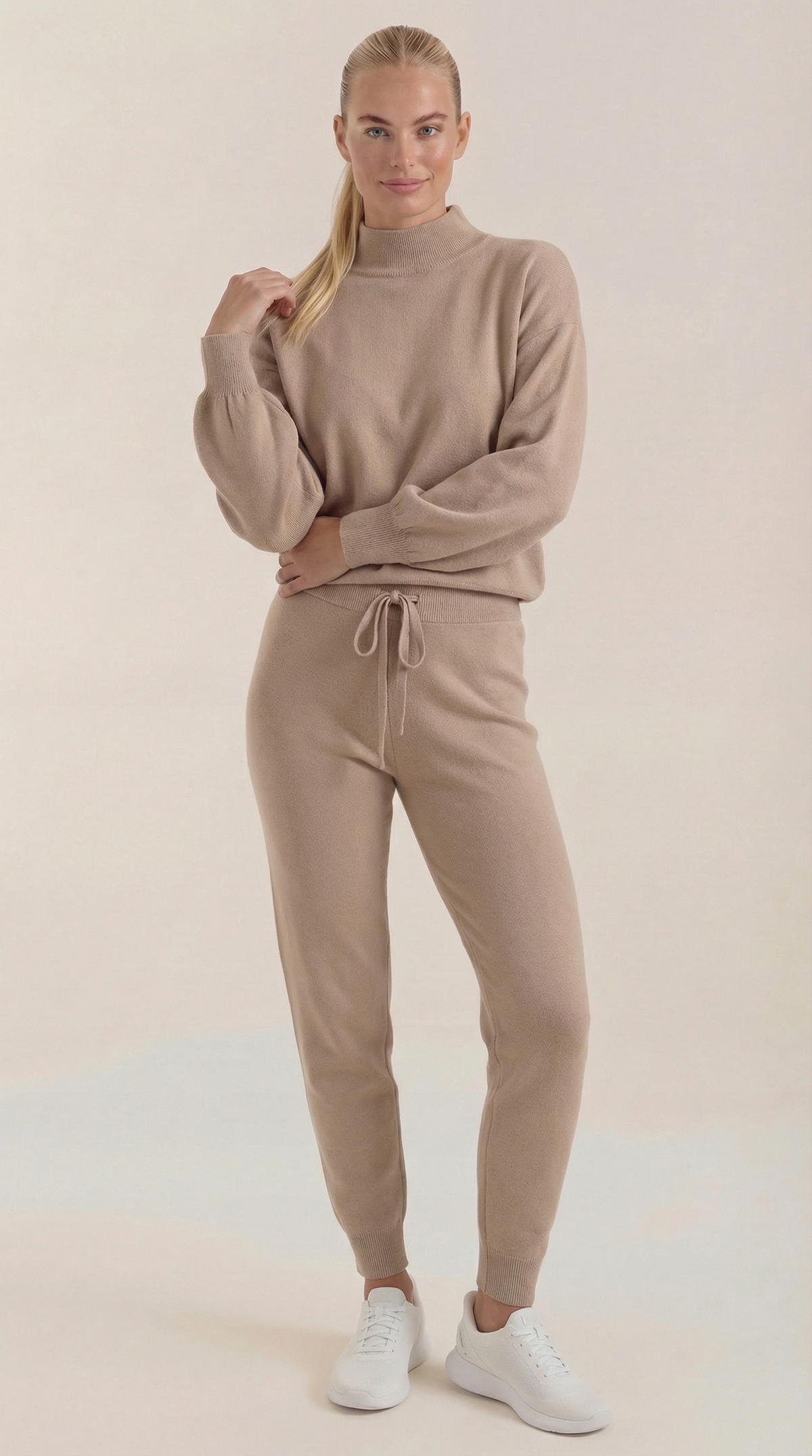 Conjunto de estar por casa de punto Mavis con cuello alto