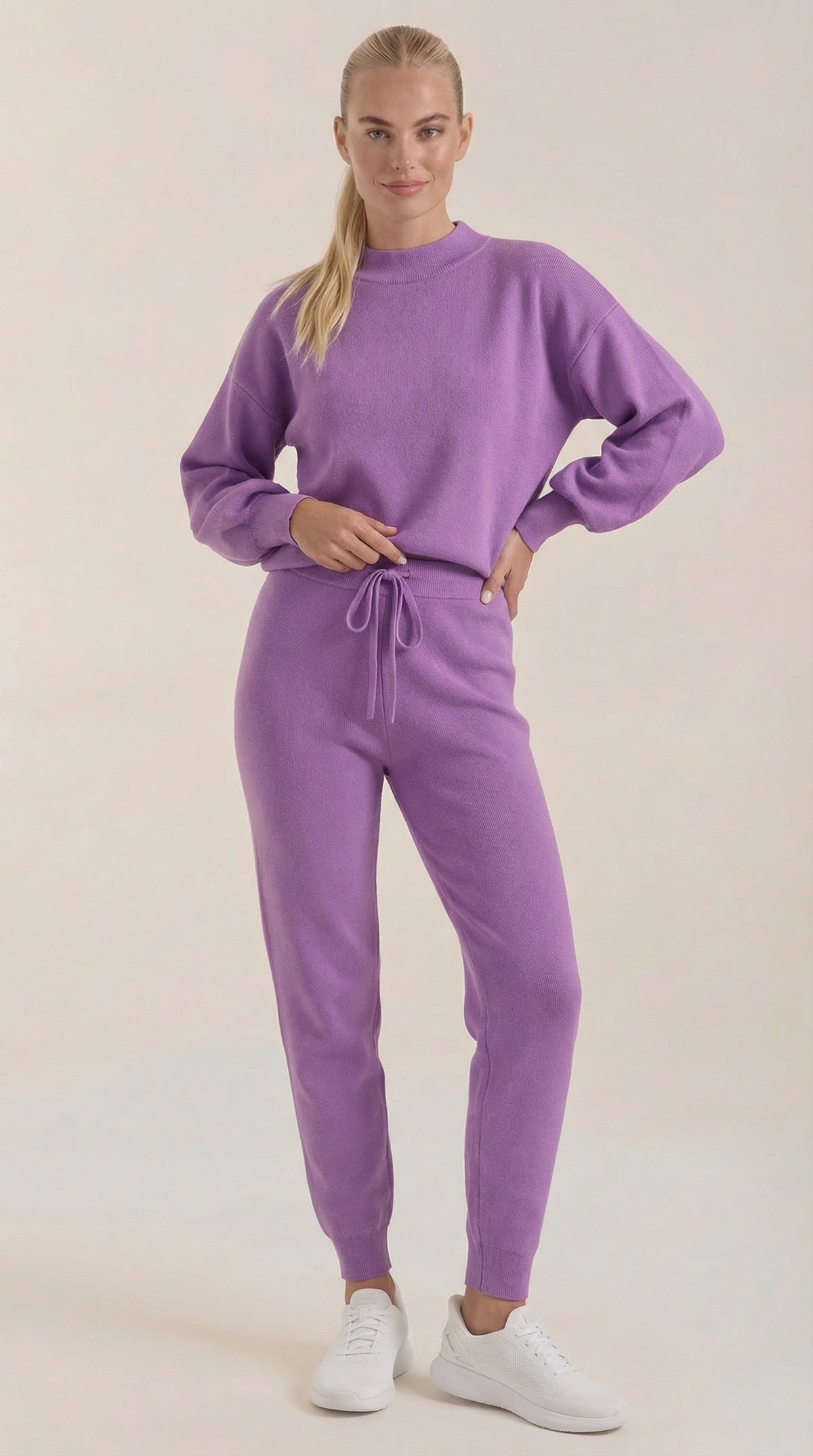 Conjunto de estar por casa de punto Mavis con cuello alto