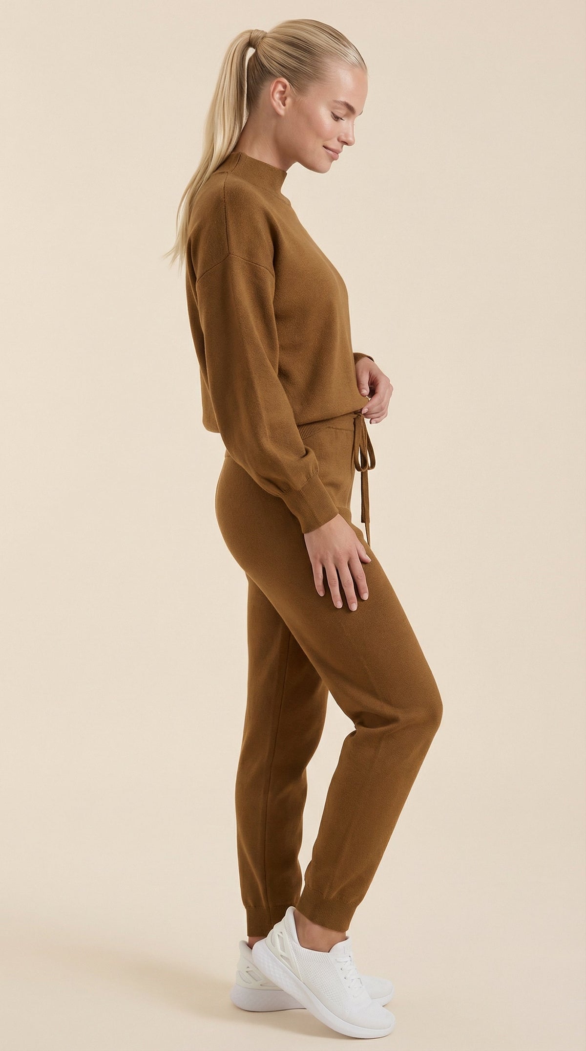 Conjunto de estar por casa de punto Mavis con cuello alto